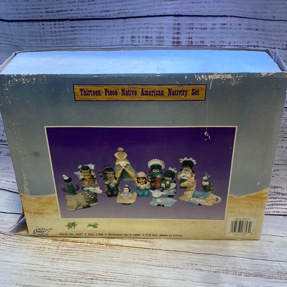 Vintage 13 Piece Native American Nativity Set
